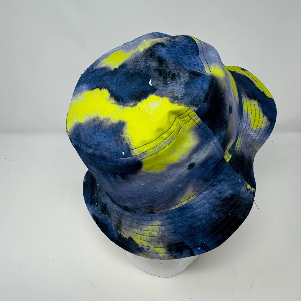 Psycho Bunny Mens Blue Yellow Tie Dye Bucket Hat B6A326W1HT